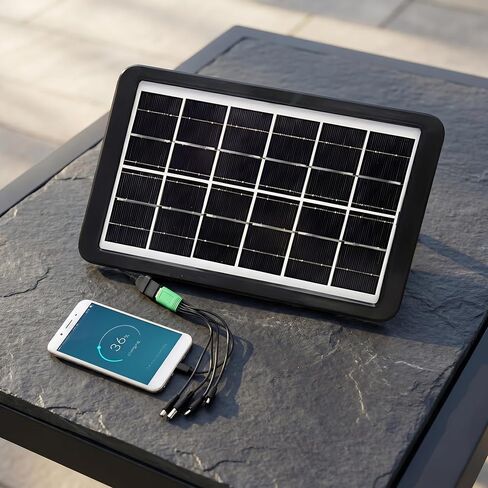 Solar Panel for Camera, 3W Solar Charger Compatible with Rings Spotlight &All-New Stick Up Outdoor Cam Battery, 10ft Long Cable with USB-C to Ring Barrel Plug Adapter(Black) in Saudi Arabia