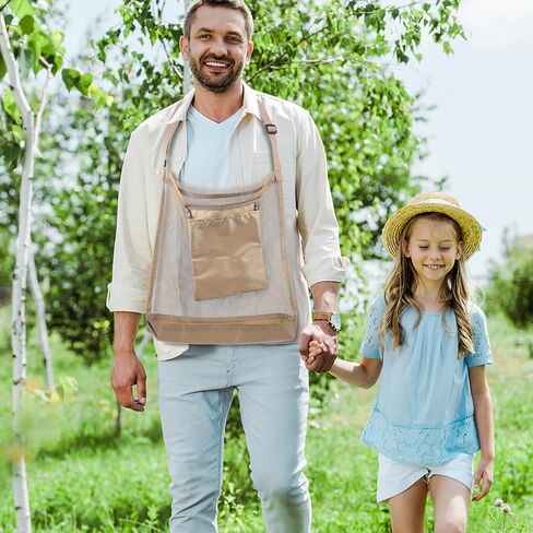 POPETPOP Mushroom Foraging Bag Large Breathable Mesh Crossbody Harvesting Pouch for Outdoor Garden Vegetable Berry and Fruit Picking in Saudi Arabia
