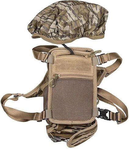 Knight & Hale Run N 'Gun® 150 Chest Rig، Mossy Oak® Original Bottomland® - حزام قابل للتعديل بمقاس عالمي مع غطاء مغناطيسي ذو وجهين - جيوب متعددة - يناسب مناظير مقاس 42 مم in Kuwait