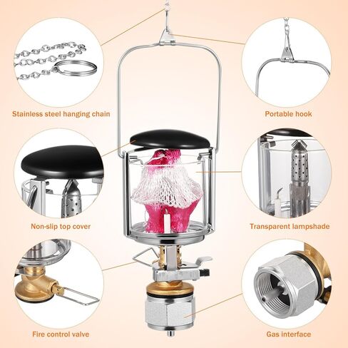 TEHAUX Propane Lantern Gas Powered Light Mapp Gas Camping Lantern with Cover Tent Illuminate Tool for Outdoor Hiking and Camping in Saudi Arabia