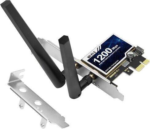بطاقة WiFi AC1200 PCIe لأجهزة الكمبيوتر المكتبية، ملف تعريف منخفض للحافظة الصغيرة، محول لاسلكي ثنائي النطاق مع بلوتوث 5.1، هوائيات عالية الكسب، يدعم Windows 7/10/11 للألعاب والمكاتب in Kuwait