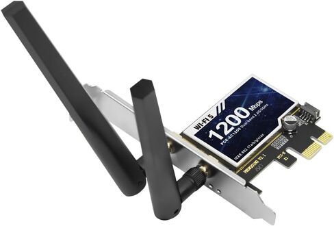 بطاقة WiFi AC1200 PCIe لأجهزة الكمبيوتر المكتبية، ملف تعريف منخفض للحافظة الصغيرة، محول لاسلكي ثنائي النطاق مع بلوتوث 5.1، هوائيات عالية الكسب، يدعم Windows 7/10/11 للألعاب والمكاتب in Kuwait