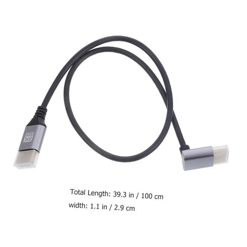 NOLITOY 8k High-Definition Cable Upward Elbow Male to Male Video Wire 1m for Monitor, Laptop, Tv Connection, PC and Projector Accessory in Saudi Arabia