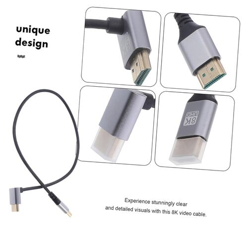 NOLITOY 8k High-Definition Cable Upward Elbow Male to Male Video Wire 1m for Monitor, Laptop, Tv Connection, PC and Projector Accessory in Saudi Arabia