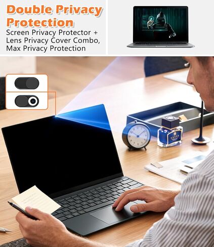 شاشة خصوصية MacBook Pro مغناطيسية من imluckies لجهاز MacBook Pro 16 و16.2 بوصة 2021-2024 (M1، M2، M3، M4، Pro، Max)، قابلة للإزالة وإعادة الاستخدام، فلتر خاص واقي مغناطيسي مضاد للوهج مع غطاء عدسة in Kuwait