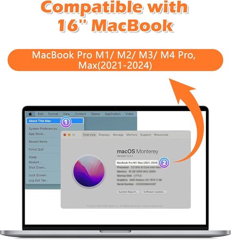 شاشة خصوصية MacBook Pro مغناطيسية من imluckies لجهاز MacBook Pro 16 و16.2 بوصة 2021-2024 (M1، M2، M3، M4، Pro، Max)، قابلة للإزالة وإعادة الاستخدام، فلتر خاص واقي مغناطيسي مضاد للوهج مع غطاء عدسة in Kuwait