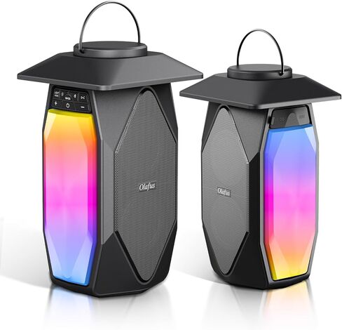 Olafus 2 Pack Outdoor RGB Bluetooth Speakers, 50W Wireless Outdoor Speakers with TWS Stereo Bass, IPX5 Waterproof Lantern Speakers for Pool Patio Garden Camping Party in Kuwait