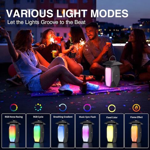 Olafus 2 Pack Outdoor RGB Bluetooth Speakers, 50W Wireless Outdoor Speakers with TWS Stereo Bass, IPX5 Waterproof Lantern Speakers for Pool Patio Garden Camping Party in Saudi Arabia