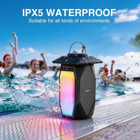 Olafus 2 Pack Outdoor RGB Bluetooth Speakers, 50W Wireless Outdoor Speakers with TWS Stereo Bass, IPX5 Waterproof Lantern Speakers for Pool Patio Garden Camping Party in Saudi Arabia