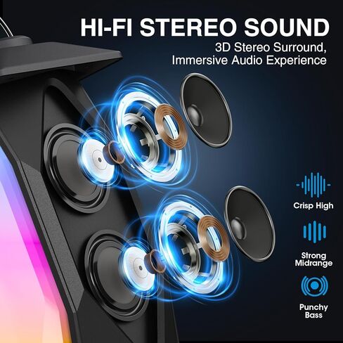 Olafus 2 Pack Outdoor RGB Bluetooth Speakers, 50W Wireless Outdoor Speakers with TWS Stereo Bass, IPX5 Waterproof Lantern Speakers for Pool Patio Garden Camping Party in Saudi Arabia