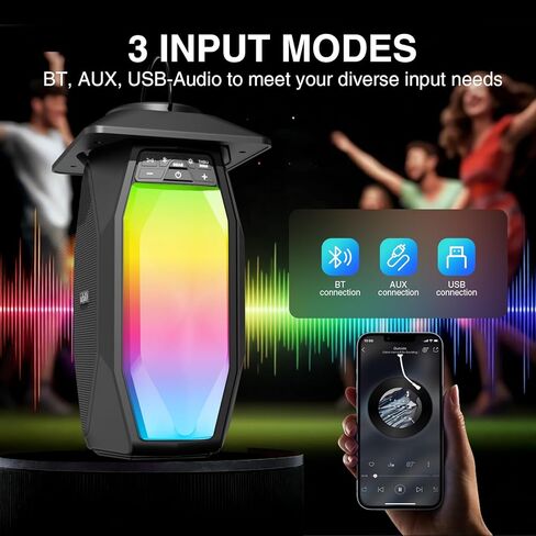 Olafus 2 Pack Outdoor RGB Bluetooth Speakers, 50W Wireless Outdoor Speakers with TWS Stereo Bass, IPX5 Waterproof Lantern Speakers for Pool Patio Garden Camping Party in Kuwait