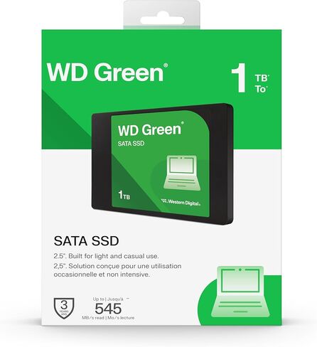 Western Digital WD Green SATA 1TB, Up to 545MB/s, 2.5"/7mm, 3Y Warranty, Internal Solid State Drive (WDS100T5G0A-00CPT0) in Saudi Arabia