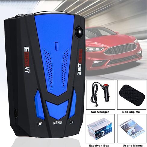 Speed Sentinel Radar Detector: New 360° Dectector Driving Aids for Cars Long Range Detection,Voice Alerts,LED Display for City Road/Highway (Blue) in Saudi Arabia