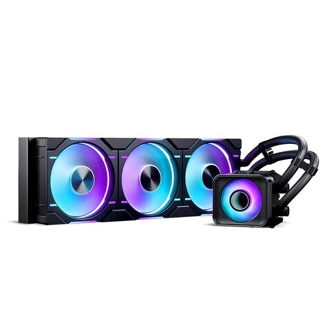 Phanteks Glacier One 360D30 X2 AIO Liquid CPU Cooler, Evolv X2 Cap Design, 3X Performance D30-120 D-RGB Fans, for Intel LGA 1851, 1700, 1200, 115x and AMD AM4/AM5 sockets (Black) in Saudi Arabia