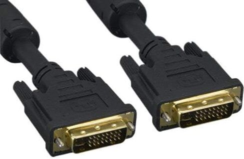Kentek 15 feet FT DVI Integrated 24+5 pin Dual Link DVI-I Digital and Analog Male to Male Gold Plated 28 AWG with EMI Ferrite Filters Cable Cord Black Monitor HDTV PC MAC TV LCD in Saudi Arabia