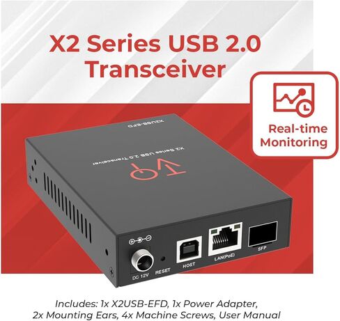 ToVi USB 2.0 Over IP Extender Transceiver – 1GbE Network (Copper/Fiber SFP), Dual Host/Device Mode, 4-Port USB Hub, PoE Support, 480Mbps, Open API (X2USB-EFD) in Saudi Arabia