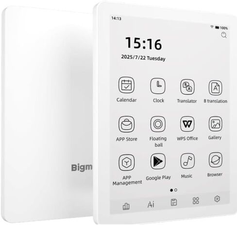 Bigme B6 e-Reader with B/W Display, 6 Inch E-Ink eBook Readers Android eReaders ePaper Tablet with 4GB+64GB, Octa Core & Android 14 OS, Eink eReader Device with Adjustable Front Light White in Saudi Arabia