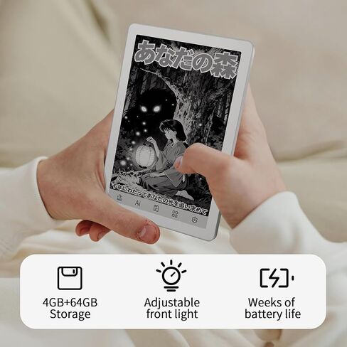 Bigme B6 e-Reader with B/W Display, 6 Inch E-Ink eBook Readers Android eReaders ePaper Tablet with 4GB+64GB, Octa Core & Android 14 OS, Eink eReader Device with Adjustable Front Light White in Saudi Arabia