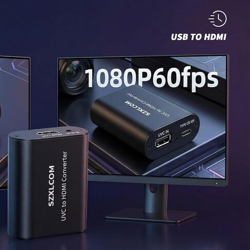 UVC to HDMI Converter 1080P 60Hz, Supports Camera Charging, USB Cameras Webcam Video Switcher to HDMI Video Output, for Live Streaming to TV, Monitor and HDMI Capture Card in Saudi Arabia