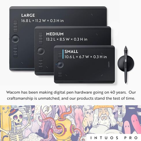 Wacom PTH460K0A Intuos Pro Digital Graphic Drawing Tablet Mac/PC Small (Renewed) Bundle with 2 YR CPS Enhanced Protection Pack in Saudi Arabia