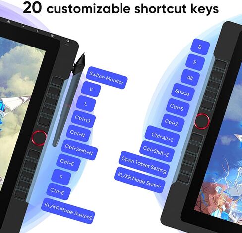 XPPen Artist 24 Pro 2.5K QHD Drawing Tablet with Screen,16.7M Colors Graphics Tablet with 8192 Pen Pressure Battery-Free Tilt Stylus and XPPen PA2 8192 Pen Pressure Battery-Free Stylus in Saudi Arabia