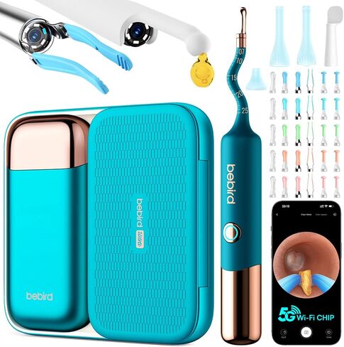 Ear Cleaner, Bebird Ear Wax Removal Kit, Ear Wax Removal Tool Camera with 1080P Ear Camera, Ear Wax Removal with 6 Earwax Removal Kit,4 Silicone Ear Scoops, Ear Cleaners for iPhone,Android in Saudi Arabia