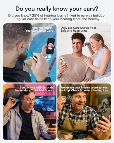 Ear Cleaner, Bebird Ear Wax Removal Kit, Ear Wax Removal Tool Camera with 1080P Ear Camera, Ear Wax Removal with 6 Earwax Removal Kit,4 Silicone Ear Scoops, Ear Cleaners for iPhone,Android in Saudi Arabia