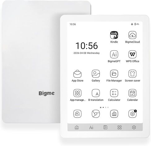 Bigme B6 Black and White Display E-Reader 4GB RAM + 64GB Storage, 36-Level Adjustable Cold and Warm Light, Android 14 OS Epaper Tablet in Saudi Arabia