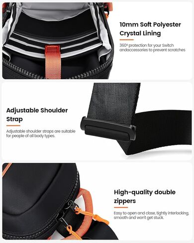 حقيبة Bemkiru Sling Crossbody لجهاز Nintendo Switch 2، حقيبة حمل واقية أثناء السفر لملحقات جهاز التحكم Switch 2 Console Pro مع 8 فتحات لخراطيش الألعاب، حماية بطانة ناعمة 10 مم in Kuwait