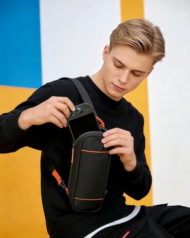 حقيبة Bemkiru Sling Crossbody لجهاز Nintendo Switch 2، حقيبة حمل واقية أثناء السفر لملحقات جهاز التحكم Switch 2 Console Pro مع 8 فتحات لخراطيش الألعاب، حماية بطانة ناعمة 10 مم in Kuwait