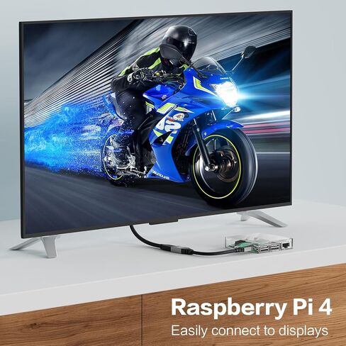 محول HDMI صغير 8K إلى HDMI، 8K@60HZ 4K@240 هرتز، محول Micro HDMI ذكر إلى أنثى، 48 جيجابت في الثانية، متوافق مع Raspberry Pi 5، Pi 4، Go Pro Hero، Nikon، Canon، Sony وغيرها من الكاميرات - رمادي in Kuwait