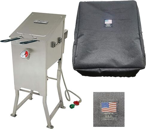 غلاف بيكيني في المقلاة العميقة لـ Bayou Classic 4 Gallon Fryer Made Custom Made متوافق مع 700-701 و 700-704 في الولايات المتحدة الأمريكية 13 "W × 16" L (أسود) in Saudi Arabia