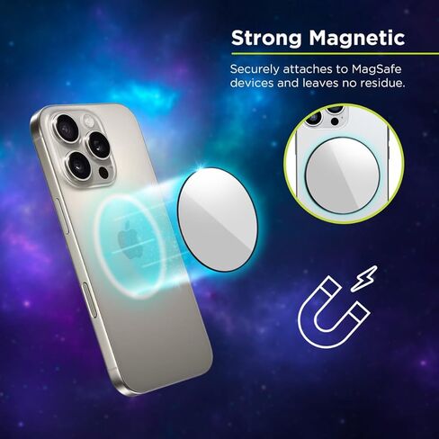 PureGear Magnetic Selfie Mirror for Back Camera, Slim Cell Phone Convex Mirror, MagSafe Compatible, iPhone 16/15/14/13/12 Pro Max/Plus, MagSafe Cases, Selfies, Vlogging/Streaming in Saudi Arabia