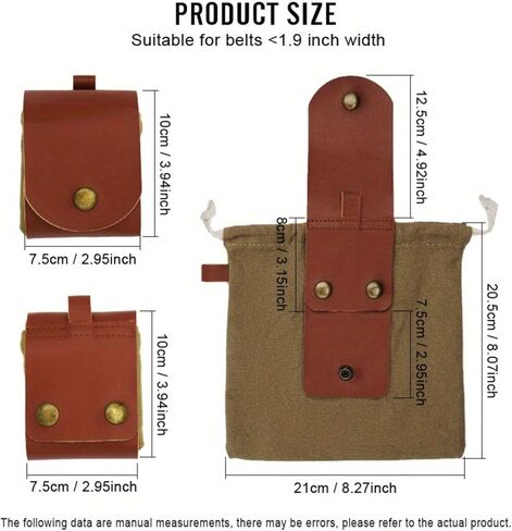 Foldable Canvas Foraging Bag with Leather Closure, Water Resistant Waxed Canvas Collapsible Pouch for Mushroom, Berry Picking, Outdoor Camping in Saudi Arabia