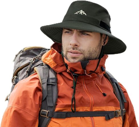 TOP-EX L/XL/XXL UV50 + دلو مقاوم للماء قبعة الشمس لصيد الأسماك والمشي لمسافات طويلة في جميع الأحوال الجوية في الهواء الطلق قبعة المطر حافة قاسية in Kuwait