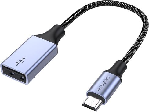 MOSWAG Micro USB to USB Adapter,Micro USB Male to Female USB Compatible with Samsung Phone S7 S6 Edge S4 S3 Android Windows Smartphone Tablets 2 Pack in Saudi Arabia