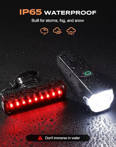 2026 New 1200LM Wide Angle Bike Lights for Night Riding, 3+5 Modes & IP65 Waterproof Bike Reflectors, Long-Lasting USB Rechargeable Bicycle Lights Front and Rear for Road Mountain Cycling in Saudi Arabia