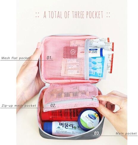 Pink Portable First Aid Kit, Mini Outdoor First Aid Kit Bag, Travel Portable Medicine Organizer Emergency Kit First Aid Kits, Mini Emergency Medical Bag Office, Travel, Camping, Sports, School in Saudi Arabia