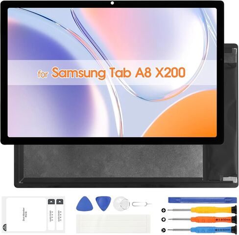 شاشة LCD لهاتف Samsung Tab A8 X200 لهاتف Samsung Galaxy Tab A8 10.5 2021 استبدال الشاشة SM-X200 SM-X205 LCD مجموعة كاملة مع أدوات إصلاح (أسود، 10.5 بوصة) in Kuwait