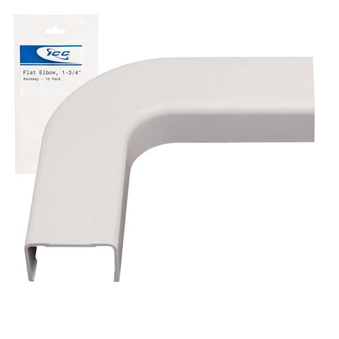 ICC Raceway Flat Elbow, Wire Organizer and Cable Management Fitting, Cord Cover for Wall & Floor, 1 3/4", Pack of 10, White in Saudi Arabia