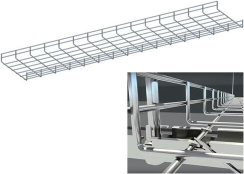 Quest Manufacturing Wire Mesh Cable Tray, 10' x 6" W x 2" H, Zinc Coated Steel, Commercial Cable Raceway, 30 Pack (CT1006-03-30) in Saudi Arabia