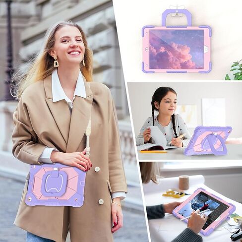 حافظة Auizotl لجهاز iPad (A16) الجيل الحادي عشر / العاشر 11/10.9 بوصة 2025/2022 مع واقي شاشة وحامل دوار وحزام كتف وحامل قلم رصاص، حافظة iPad مقاومة للصدمات من الدرجة العسكرية الجيل العاشر، أسود أزرق in Kuwait