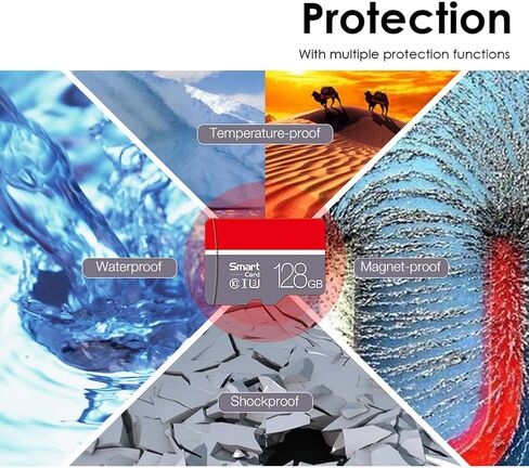 128GB MicroSD Memory Card with Adapter, A1, C10, U1, 150MB/s Read for Dashcams Security Cameras Tablets Phones, Full HD Video, Gray in Saudi Arabia