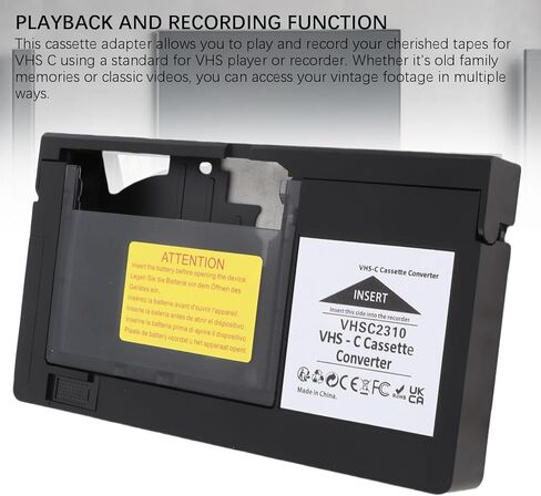 محول كاسيت VHS C إلى VHS، محول شريط بمحرك للتشغيل والتسجيل، تحكم بمفتاح واحد، متوافق مع جميع المشغلات والمسجلات القياسية in Saudi Arabia
