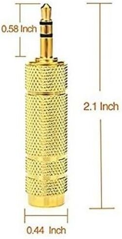 20-Pack 6.35mm (1/4") Male to 3.5mm (1/8") Female TRS Stereo Audio Adapter, Gold-Plated for Low Signal Loss in Saudi Arabia