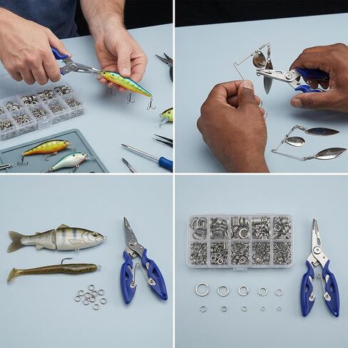500pcs Flat Split Rings Kit: 10Sizes 17-258LB Heavy Duty Fishing Lure Rings with Plier Set for Saltwater Lure Hook Connector Jewelry Making Supplies in Saudi Arabia