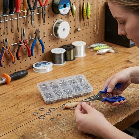 500pcs Flat Split Rings Kit: 10Sizes 17-258LB Heavy Duty Fishing Lure Rings with Plier Set for Saltwater Lure Hook Connector Jewelry Making Supplies in Saudi Arabia