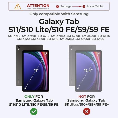 حافظة لوحة المفاتيح السحرية LAUDTEC لجهاز Samsung Galaxy Tab S11/S9 11 بوصة، S10Lite/S10FE /S9FE 5G 10.9 بوصة حامل ناتئ عائم مع لوحة تتبع متعددة اللمس وشاشة LED وحامل أقلام S وإضاءة خلفية 7 ألوان، أسود in Kuwait