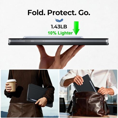 حافظة لوحة المفاتيح السحرية LAUDTEC لجهاز Samsung Galaxy Tab S11/S9 11 بوصة، S10Lite/S10FE /S9FE 5G 10.9 بوصة حامل ناتئ عائم مع لوحة تتبع متعددة اللمس وشاشة LED وحامل أقلام S وإضاءة خلفية 7 ألوان، أسود in Kuwait