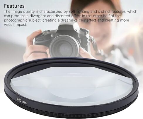 مرشح PUSOKEI 82 مم نصف قمر، مرشح تأثير خاص نصف قمر، مرشحات عدسة دوامة هالة لكاميرا DSLR مع طلاء متعدد الطبقات مزدوج الجوانب، مضاد للخدش in Kuwait